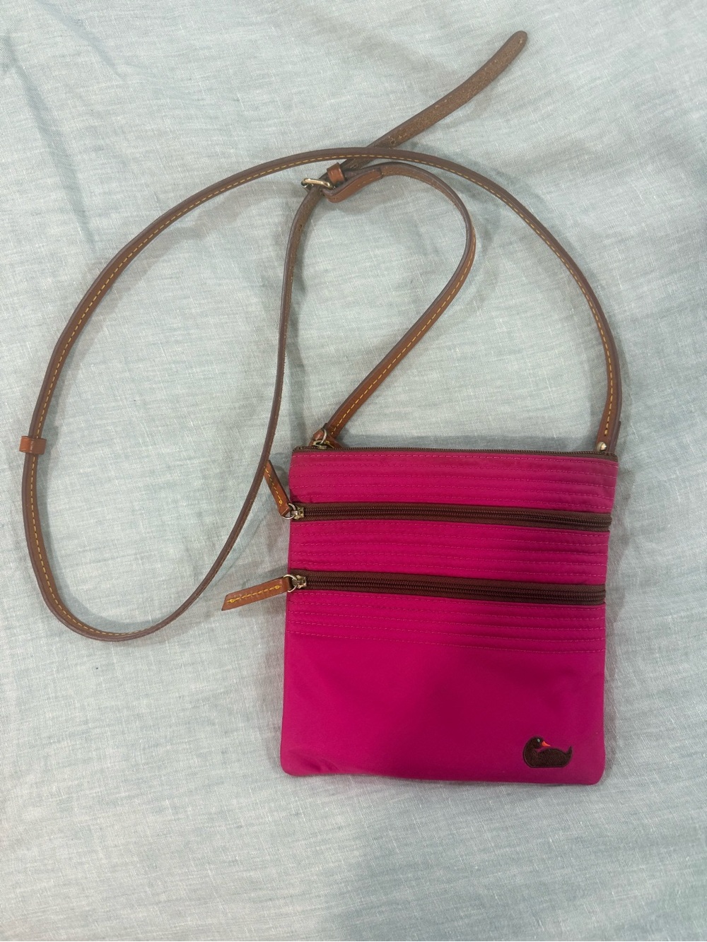 Dooney & Bourke Pink Crossbody with Brown Strap